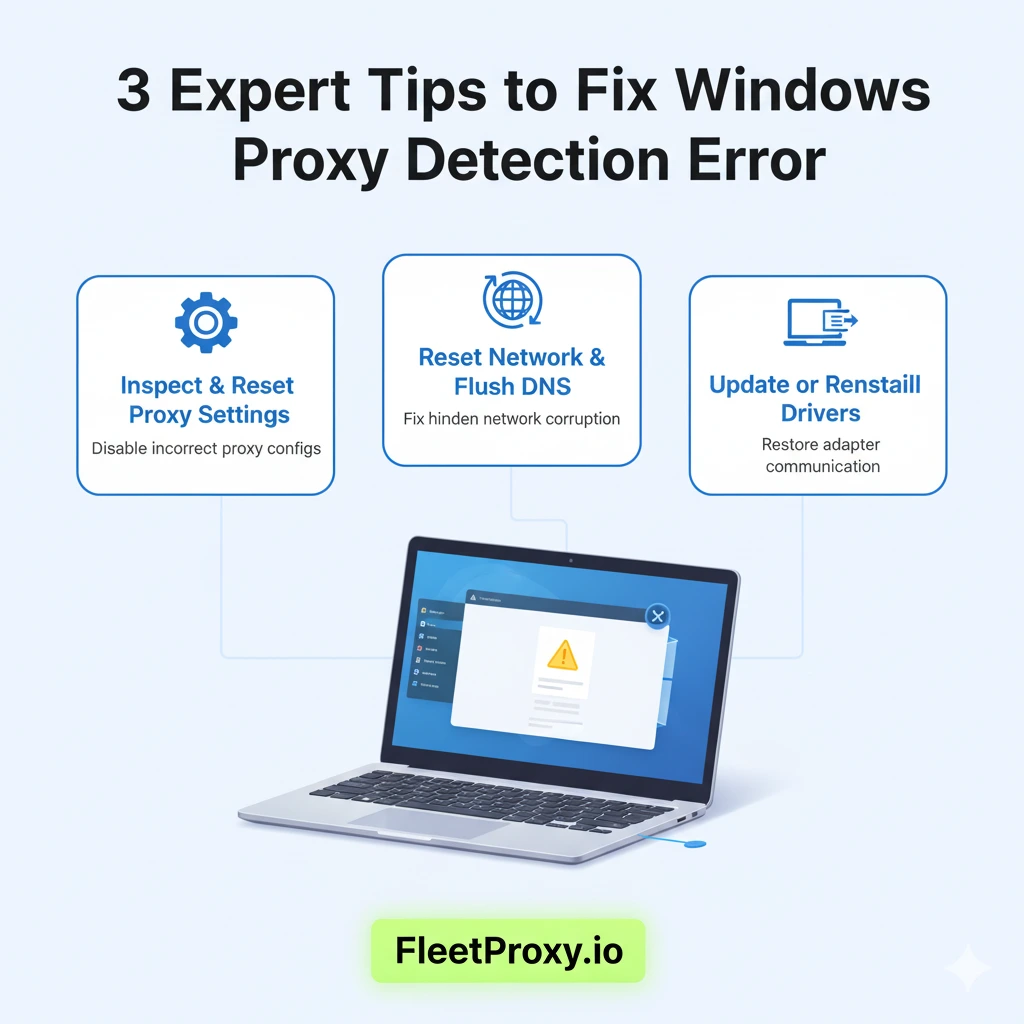 how to fix windows could not detect proxy settings​