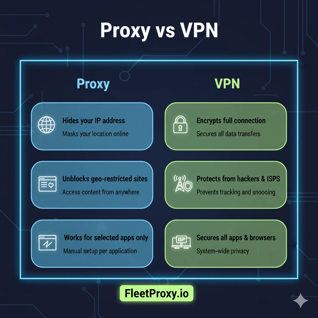 Difference Between Proxy and VPN