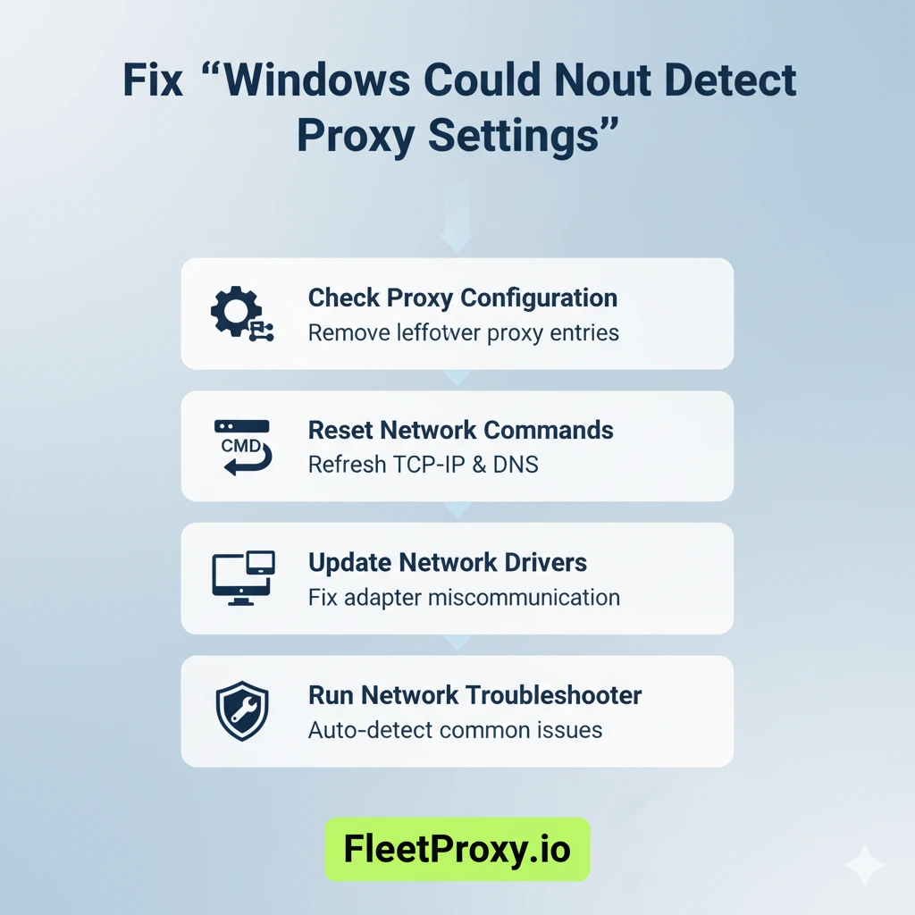 windows could not automatically detect this network's proxy settings